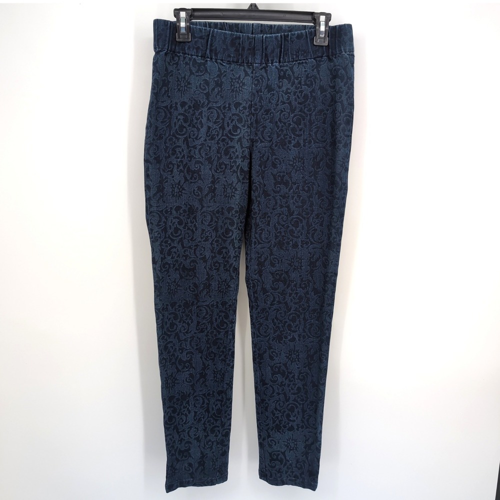 Soft Surrounding Pants Blue Floral Paisley Damask Pull On Womens Size Medium